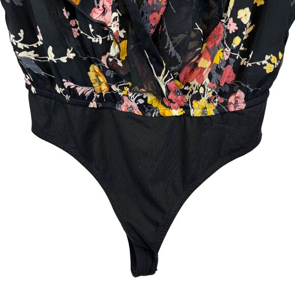 New‎ Band Of Gypsies Black Floral Sheer Long Sleeve Bodysuit Size S Whimsygoth - Picture 7 of 12